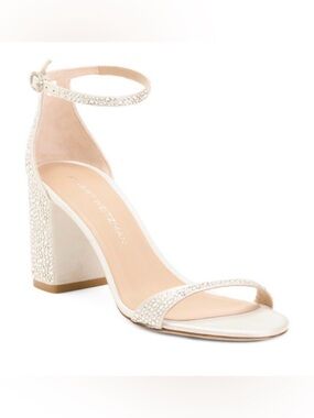 Stuart Weitzman Nudist Shine 75 Block Heel